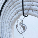 Africa Map Heart White Gold Pendant with Diamonds