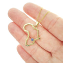 Africa Map Outline With Tanzanite Accent