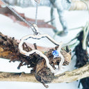 Africa Map Outline With Tanzanite Accent in White Gold