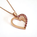 Africa Map Rose Gold Heart Pendant with Pink Tourmaline