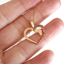 Africa Map Rose Gold Heart Pendant with Pink Tourmaline