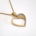 Yellow Gold Heart Pendant with Diamonds