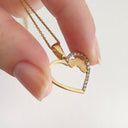 Yellow Gold Heart Pendant with Diamonds