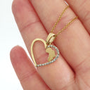 Yellow Gold Heart Pendant with Diamonds