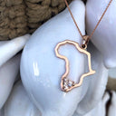 Africa Outline Rose Gold Morganite Pendant