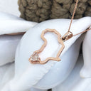 Africa Outline Rose Gold Morganite Pendant