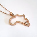 Africa Outline Rose Gold Morganite Pendant
