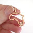 Africa Outline Rose Gold Morganite Pendant