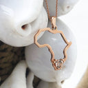 Africa Outline Rose Gold Morganite Pendant