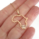 Africa Outline Rose Gold Morganite Pendant