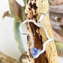Africa Outline White Gold Trilliant 0.47ct Tanzanite Pendant