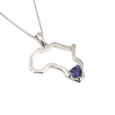 Africa Outline White Gold Trilliant 0.47ct Tanzanite Pendant