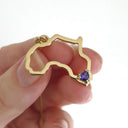 Africa Outline Yellow Gold Trilliant Tanzanite Pendant