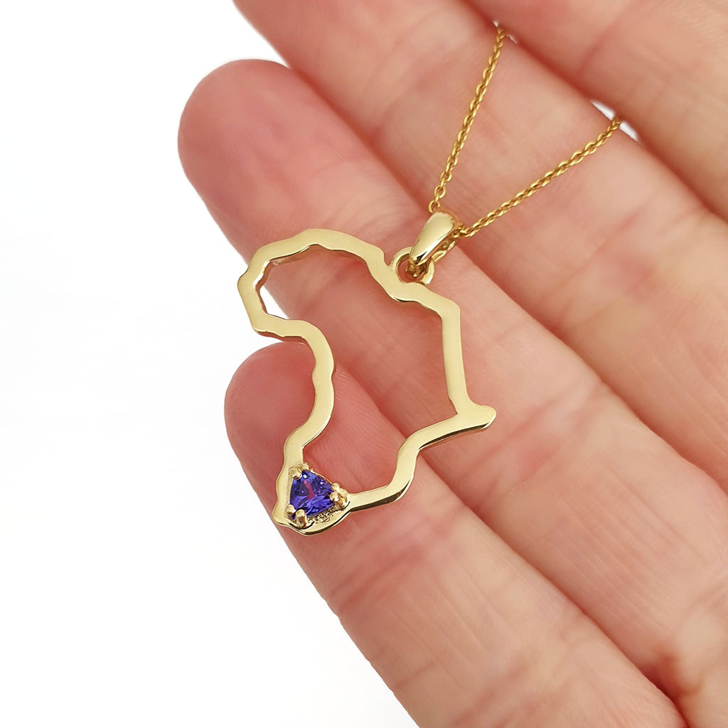 14 karat gold africa pendant deals