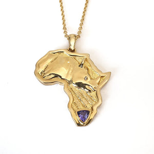 Africa Rhino Gold Pendant