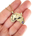 Africa Rhino Gold Pendant