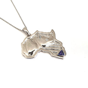 Africa Rhino White Gold Pendant