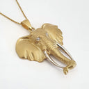 African Elephant Yellow Gold Pendant