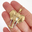 African Elephant Yellow Gold Pendant