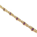 African Inspired Amethyst Yellow Gold Bracelet