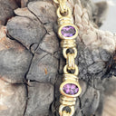 African Inspired Amethyst Yellow Gold Bracelet
