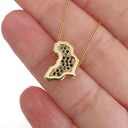 African Map Slider Pendant Yellow Gold with A Sprinkling of Black Diamonds