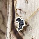 African Map Slider Pendant with Black Diamonds