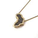 African Map Slider Pendant with Black Diamonds