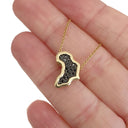 African Map Slider Pendant with Black Diamonds