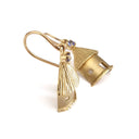 African Rondavel Gold and Tanzanite Earrings