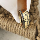 African San Art Gold and Black Diamond Ring