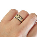 African San Art Gold and Black Diamond Ring