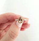 Pear Cut Morganite Ring with Diamond Accents