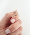 Pear Cut Morganite Ring with Diamond Accents