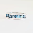 Contemporary London Blue Half Eternity Ring 
