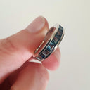 Contemporary London Blue Half Eternity Ring 