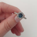 White Gold London Blue and Diamond Halo 