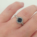 White Gold London Blue and Diamond Halo 