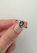 Oval London Blue and Diamond Ring