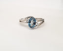 Oval London Blue and Diamond Ring