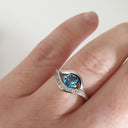 Round Cut Topaz and Pavé Diamond Ring