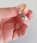 Droplet Rose Gold and White Diamond Earrings