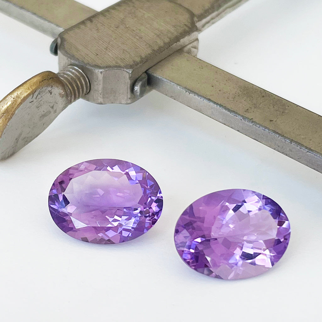 Amethyst - Purple Oval Cut Pair - 15.90ct