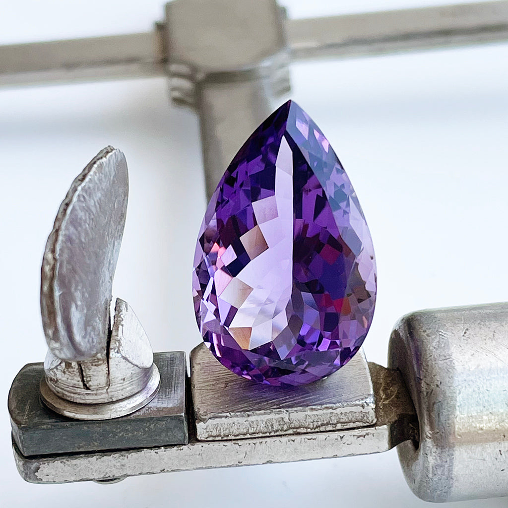 Amethyst - Purple Pear Cut - 20.36ct