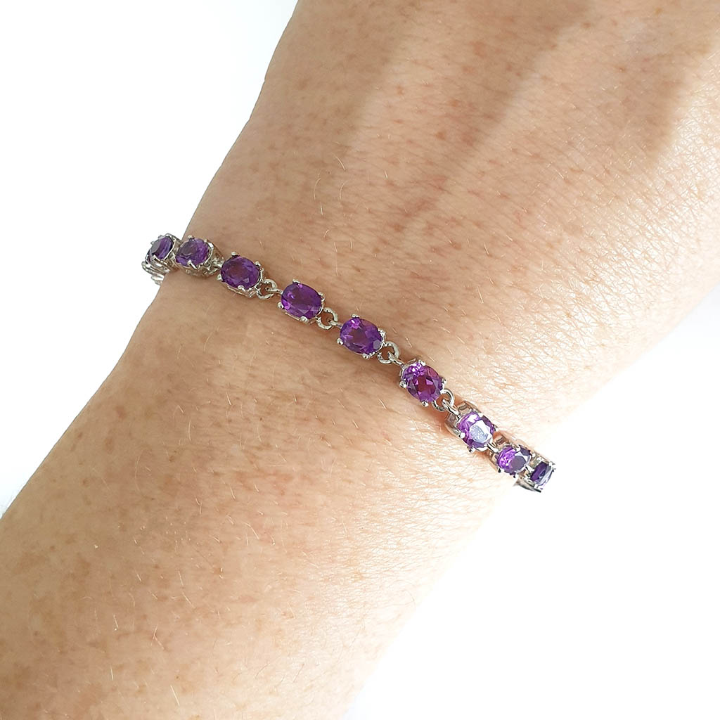 Amethyst White Gold Tennis Bracelet Afrogem Jewellers