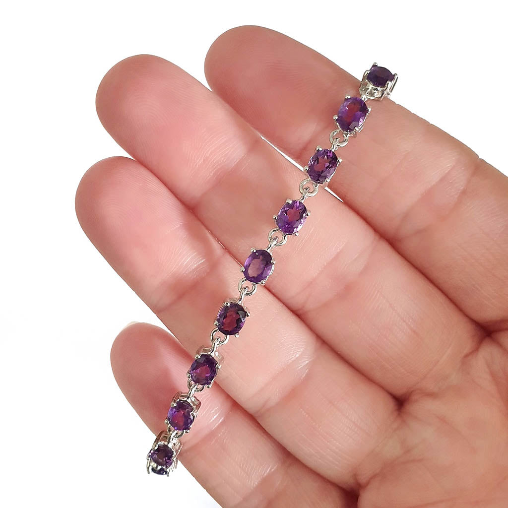 Amethyst White Gold Tennis Bracelet