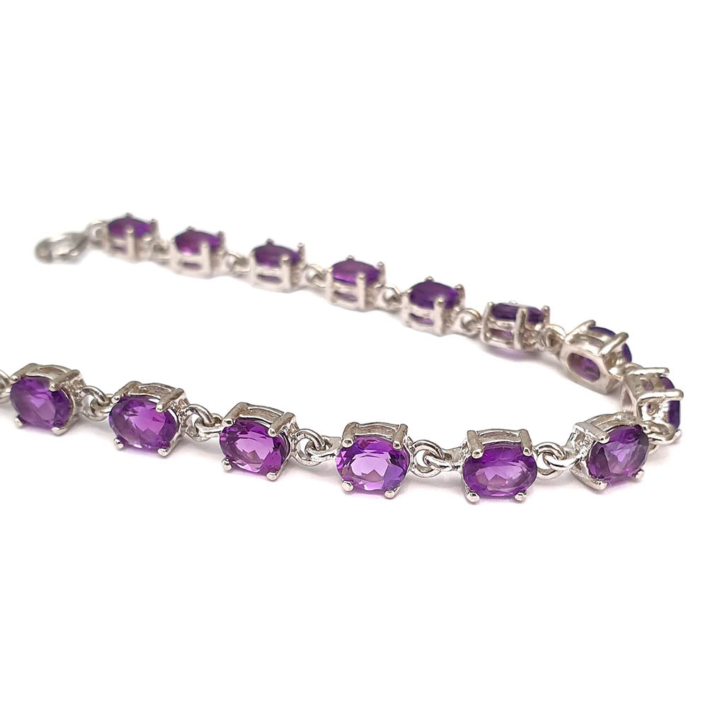 Amethyst White Gold Tennis Bracelet