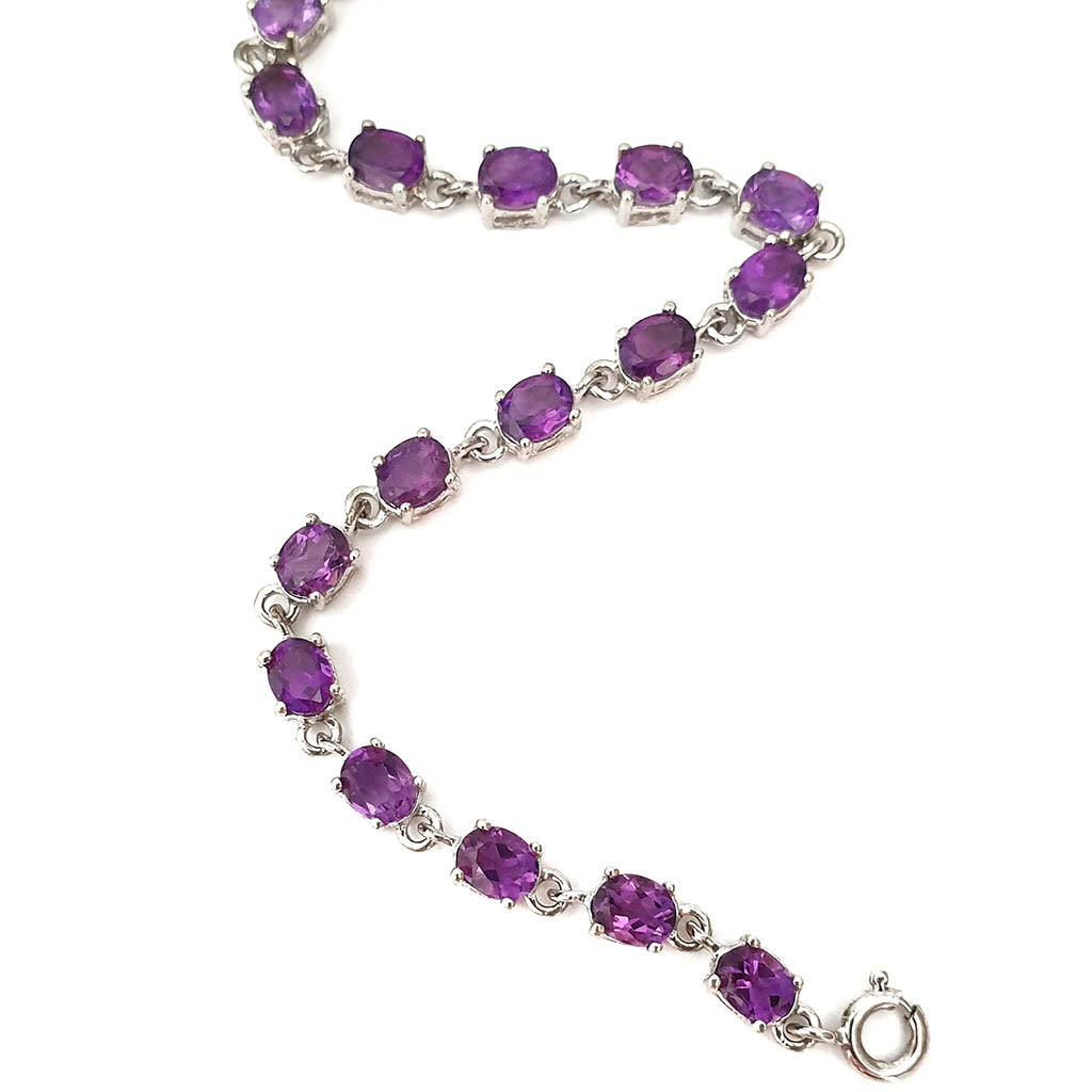 Amethyst White Gold Tennis Bracelet