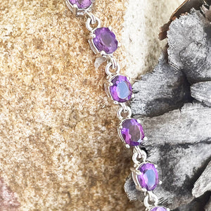 Amethyst White Gold Tennis Bracelet