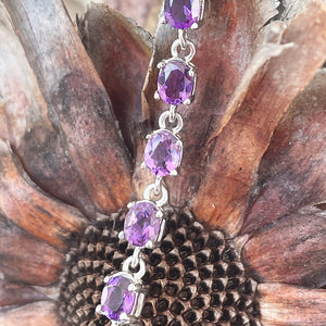 Amethyst White Gold Tennis Bracelet